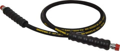 Enerpac - 1/4" Inside Diam x 3/8 NPT 6' Hydraulic Pump Hose - 10,000 psi, 3/8 NPTF Male Opposite End, Rubber - Apex Tool & Supply