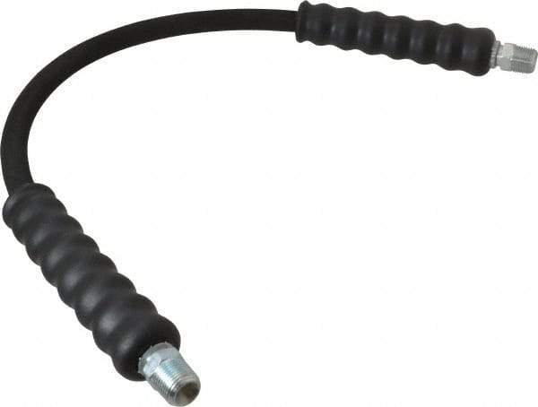 Enerpac - 1/4" Inside Diam x 3/8 NPT 2' Hydraulic Pump Hose - 10,000 psi, 3/8 NPTF Male Opposite End, Rubber - Apex Tool & Supply