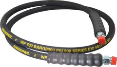 Enerpac - 3/8" Inside Diam x 3/8 NPT 6' Hydraulic Pump Hose - 10,000 psi, 3/8 NPTF Male Opposite End, Rubber - Apex Tool & Supply
