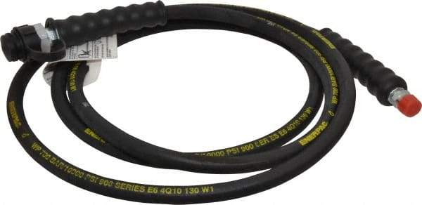 Enerpac - 1/4" Inside Diam x 3/8 NPT 10' Hydraulic Pump Hose - 10,000 psi, CH-604 Opposite End, Rubber - Apex Tool & Supply