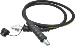 Enerpac - 1/4" Inside Diam x 1/4 NPT 6' Hydraulic Pump Hose - 10,000 psi, CH-604 Opposite End, Rubber - Apex Tool & Supply