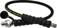 Enerpac - 1/4" Inside Diam x 3/8 NPT 3' Hydraulic Pump Hose - 10,000 psi, CH-604 Opposite End, Rubber - Apex Tool & Supply