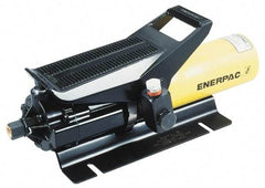 Enerpac - 10,000 psi Air-Hydraulic Pump & Jack - 72 Cu In Oil Capacity, Use with Single Acting Cylinders, Advance, Hold & Retract - Apex Tool & Supply