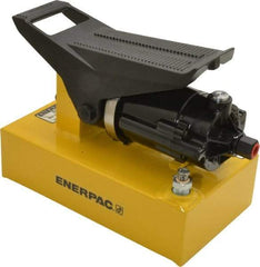 Enerpac - 10,000 psi Air-Hydraulic Pump & Jack - 80 Cu In Oil Capacity, Use with Single Acting Cylinders, Advance, Hold & Retract - Apex Tool & Supply