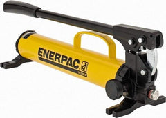 Enerpac - 1" Piston Stroke, 1/2" Piston Diam, 0.15 Cu In per Stroke, 47 Cu In Reservoir Capacity, Manual Hydraulic Pump - 10,000 psi, 85 Lbs. Max Handle Effort, 1 Stage - Apex Tool & Supply