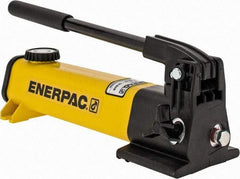Enerpac - 1/2" Piston Stroke, 3/8" Diam, 0.055" Cu In per Stroke, 20 Cu In Reservoir Capacity, Manual Hydraulic Pump - 10,000 psi, 72 Lbs. Max Handle Effort - Apex Tool & Supply