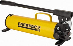 Enerpac - 1" Piston Stroke, 1-1/8" Piston Diam, 1.00, 0.15 Cu In per Stroke, 134 Cu In Reservoir Capacity, Manual Hydraulic Pump - 10,000 psi, 77 Lbs. Max Handle Effort, 2 Stage - Apex Tool & Supply
