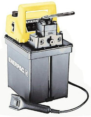 Enerpac - 10,000 psi Electric Hydraulic Pump & Jack - 0.5 Gal Oil Capacity, 4-Way, 3 Position Valve, Use with Double Acting Cylinders, Advance, Hold & Retract - Apex Tool & Supply