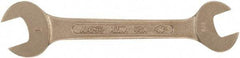 Ampco - 3/4" x 13/16" Nonsparking Open End Wrench - 8" OAL, Double End, Plain Finish, 15° Head Angle - Apex Tool & Supply