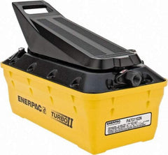 Enerpac - 10,000 psi Air-Hydraulic Pump & Jack - 127 Cu In Oil Capacity, Use with Single Acting Cylinders, Advance, Hold & Retract - Apex Tool & Supply