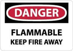 NMC - Danger - Flammable - Keep Fire Away, Aluminum Fire Sign - 14" Wide x 10" High - Apex Tool & Supply