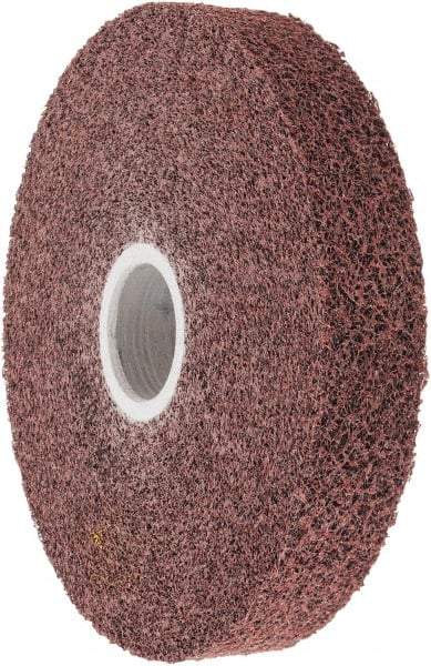 3M - 6" Diam, 1" Face Width, 1-1/4" Center Hole, Medium Grade, Aluminum Oxide Deburring Wheel - Convolute, Medium Density 5 Grade, 6,000 RPM - Apex Tool & Supply