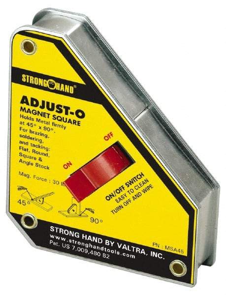 Strong Hand Tools - 3-3/4" Wide x 1" Deep x 4-3/8" High Magnetic Welding & Fabrication Square - 30 Lb Average Pull Force - Apex Tool & Supply