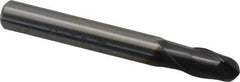 OSG - 6mm Diam, 9mm LOC, 2 Flute Solid Carbide Ball End Mill - TiAlN Finish, Single End, 50mm OAL, 6mm Shank Diam, Spiral Flute - Apex Tool & Supply