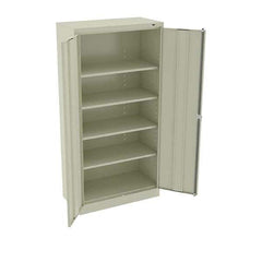 Tennsco - 5 Shelf Locking Storage Cabinet - Steel, 36" Wide x 18" Deep x 72" High, Putty - Apex Tool & Supply
