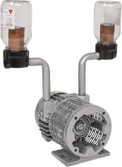 Gast - 1-1/2 hp Rotary Vane Vaccum Pump - 115 Volts, 21 CFM, Single Phase, 11.19" Long x 17.69" Wide x 13.12" High, Requires a 1.50 HP motor (Not Included) - Apex Tool & Supply