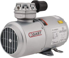 Gast - 1/6 hp, 1.8 CFM, Piston Vacuum Pump - 27.5 Hg/In, 115-1 Volt, 5.63" Long x 11.62" Wide x 8.58" High - Apex Tool & Supply