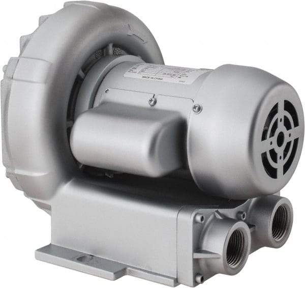 Gast - 1/8 HP Single Phase Regenerative Air Blower - 115/230V, 27 Max CFM, 28.5" Max Water Pressure, 26.5" Max Vacuum Water Pressure, 2.3/1.0 Full Load Amps - Apex Tool & Supply