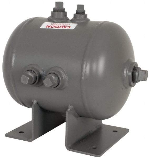 Made in USA - 2 Gallon, 200 Max psi Universal Horizontal Tank - 3/4" Inlet, 11" Tank Length x 8" Tank Diam - Apex Tool & Supply