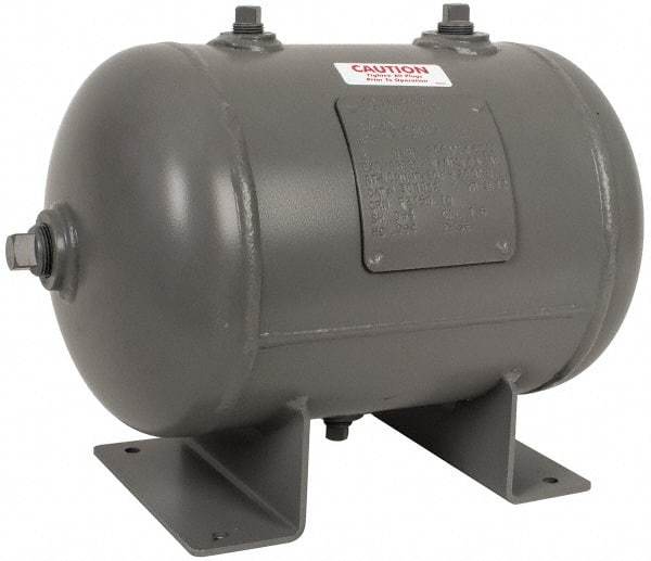 Made in USA - 4.7 Gallon, 200 Max psi Universal Horizontal Tank - 3/4" Inlet, 16" Tank Length x 10" Tank Diam - Apex Tool & Supply