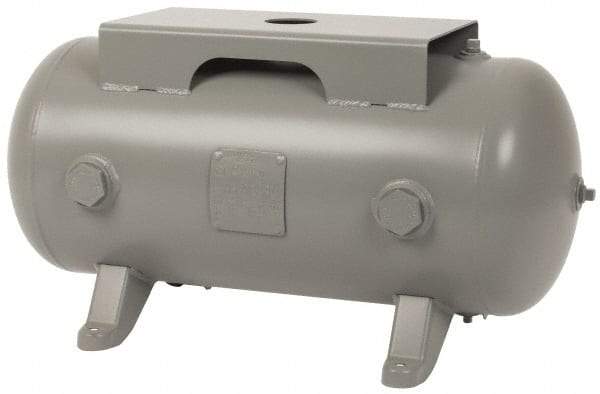Made in USA - 20 Gallon, 200 Max psi Horizontal Tank with Plate - 1-1/2" Inlet, 33" Tank Length x 14" Tank Diam - Apex Tool & Supply
