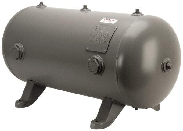 Made in USA - 20 Gallon, 200 Max psi Horizontal Tank - 1-1/2" Inlet, 33" Tank Length x 14" Tank Diam - Apex Tool & Supply