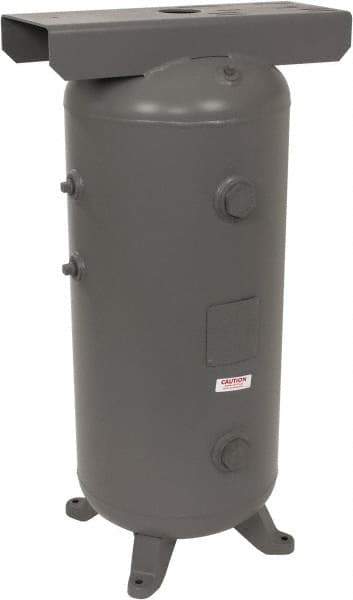 Made in USA - 30 Gallon, 200 Max psi Vertical Tank with Plate - 3/4" Inlet, 38" Tank Length x 16" Tank Diam - Apex Tool & Supply