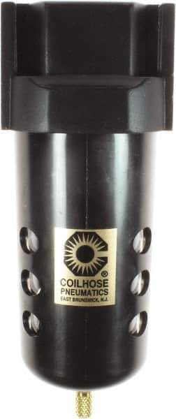 Coilhose Pneumatics - 3/4" Port Coalescing Filter - Polycarbonate Bowl, 0.3 Micron Rating, 7-1/2" High - Apex Tool & Supply