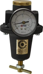 Coilhose Pneumatics - 1/2 NPT Port, 80 CFM, Cast Aluminum Heavy-Duty T-Handle Regulator - 0 to 60 psi Range, 250 Max psi Supply Pressure, 1/4" Gauge Port Thread, 4" Wide x 7" High - Apex Tool & Supply