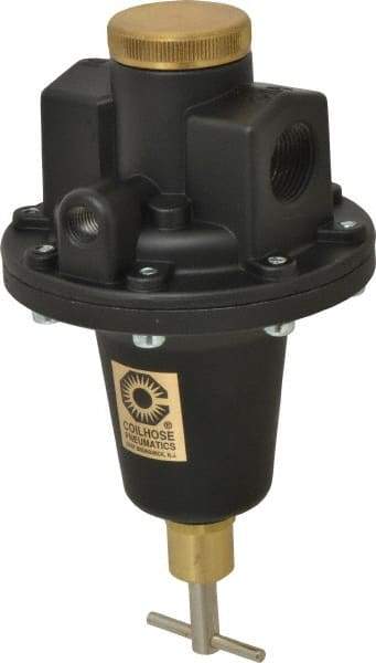 Coilhose Pneumatics - 3/4 NPT Port, 160 CFM, Cast Aluminum Tamper Proof Heavy-Duty T-Handle Regulator - 0 to 200 psi Range, 250 Max psi Supply Pressure, 1/4" Gauge Port Thread, 5" Wide x 8-1/2" High - Apex Tool & Supply
