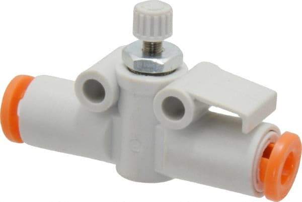 SMC PNEUMATICS - 5/32" Tube OD x M5 Body Flow & Speed Control Valve - Speed Control Inline Type with One Touch Fitting - Apex Tool & Supply
