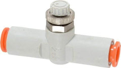 SMC PNEUMATICS - 5/16" Tube OD x 1/4 Body Flow & Speed Control Valve - Speed Control Inline Type with One Touch Fitting - Apex Tool & Supply