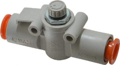 SMC PNEUMATICS - 3/8" Tube OD x 3/8 Body Flow & Speed Control Valve - Speed Control Inline Type with One Touch Fitting - Apex Tool & Supply
