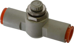 SMC PNEUMATICS - 1/2" Tube OD x 1/2 Body Flow & Speed Control Valve - Speed Control Inline Type with One Touch Fitting - Apex Tool & Supply