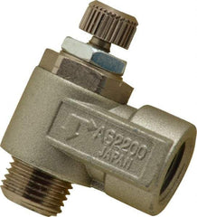 SMC PNEUMATICS - 1/8" Male NPT x 1/8" Female NPT Flow & Speed Control Valve - Elbow Type - Apex Tool & Supply