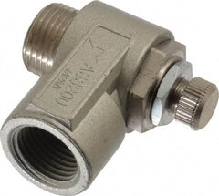 SMC PNEUMATICS - 3/8" Male NPT x 3/8" Female NPT Flow & Speed Control Valve - Elbow Type - Apex Tool & Supply