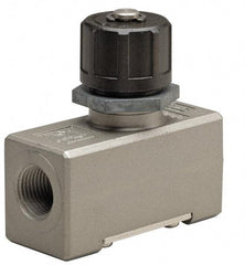 SMC PNEUMATICS - 3/8" Male NPT x 3/8" Female NPT Flow & Speed Control Valve - Inline Type - Apex Tool & Supply