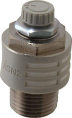 SMC PNEUMATICS - 1/2" Male NPT Metering Valve With Silencer - 24.5mm squared Orifice & 24 dB Noise Reduction Rate - Apex Tool & Supply
