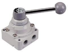SMC PNEUMATICS - 1/2" NPT Rotary Hand Air Valve - 3 Position, 3.1 CV Rate, 150 Max psi & 140°F Max Temp - Apex Tool & Supply