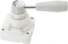 SMC PNEUMATICS - 1/4" NPT Rotary Hand Air Valve - 3 Position, 0.4 CV Rate, 150 Max psi & 140°F Max Temp - Apex Tool & Supply