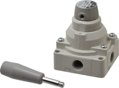 SMC PNEUMATICS - 3/8" NPT Rotary Hand Air Valve - 3 Position, 1.1 CV Rate, 150 Max psi & 140°F Max Temp - Apex Tool & Supply