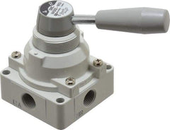 SMC PNEUMATICS - 3/8" NPT Rotary Hand Air Valve - 2 Position, 1.1 CV Rate, 150 Max psi & 140°F Max Temp - Apex Tool & Supply