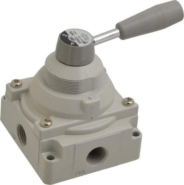 SMC PNEUMATICS - 1/2" NPT Rotary Hand Air Valve - 2 Position, 3.1 CV Rate, 150 Max psi & 140°F Max Temp - Apex Tool & Supply