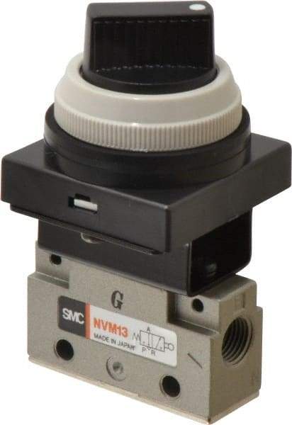 SMC PNEUMATICS - 0.14 CV Rate, 1/8" NPT Inlet Mechanical Valve - 3-Way, 2 Position - Apex Tool & Supply