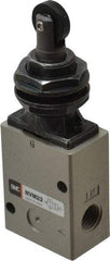 SMC PNEUMATICS - 1.00 CV Rate, 1/4" NPT Inlet Mechanical Valve - 2 Way, 2 Ports, Roller Plunger Inline - Apex Tool & Supply