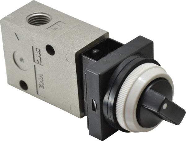 SMC PNEUMATICS - 1.00 CV Rate, 1/4" NPT Inlet Mechanical Valve - 2 Way, 2 Ports - Apex Tool & Supply