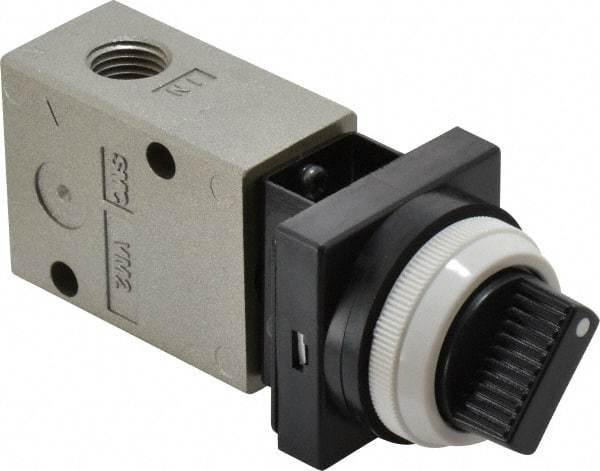 SMC PNEUMATICS - 1.00 CV Rate, 1/4" NPT Inlet Mechanical Valve - 3 Way, 2 Ports - Apex Tool & Supply