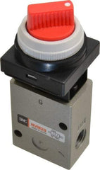 SMC PNEUMATICS - 1.00 CV Rate, 1/4" NPT Inlet Mechanical Valve - 3 Way, 2 Ports - Apex Tool & Supply