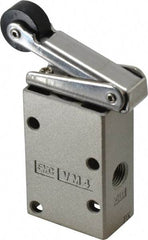 SMC PNEUMATICS - 0.38 CV Rate, 1/4" NPT Inlet Mechanical Valve - 3 Way, 3 Ports, Roller Lever - Apex Tool & Supply