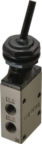 SMC PNEUMATICS - 0.38 CV Rate, 1/4" NPT Inlet Mechanical Valve - 3 Way, 3 Ports, Toggle Lever - Apex Tool & Supply